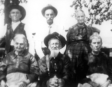 Photograph of the Bell Family: Elizabeth Bell, William Bell, Elizabeth Bell (his wife), James Bell, Raford Bell and Sarah Bell