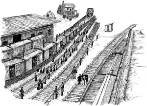 Marietta Train Station, sketch by Michael E. Brown